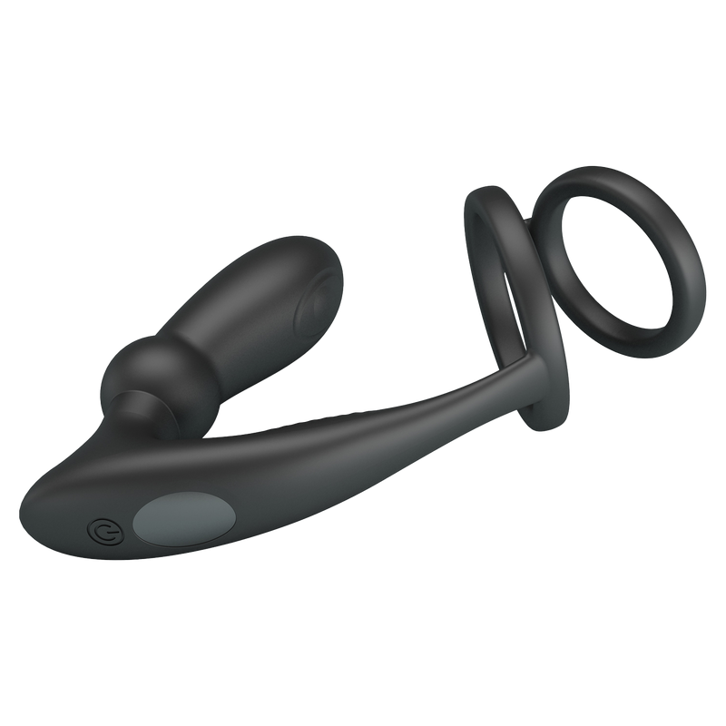 Pretty Love - Emoni - Cockring met Buttplug - Zwart-laced-up.nl