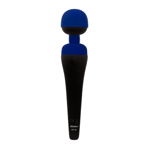 PalmPower - Recharge Wand Massager - Flexibele Kop - Blauw/Zwart-Erotiekvoordeel.nl