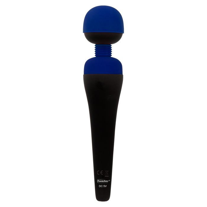 PalmPower - Recharge Wand Massager - Flexibele Kop - Blauw/Zwart-Erotiekvoordeel.nl