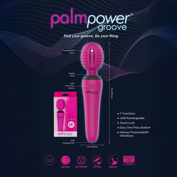 PalmPower - Groove - Mini Wand Massager - Roze-Erotiekvoordeel.nl