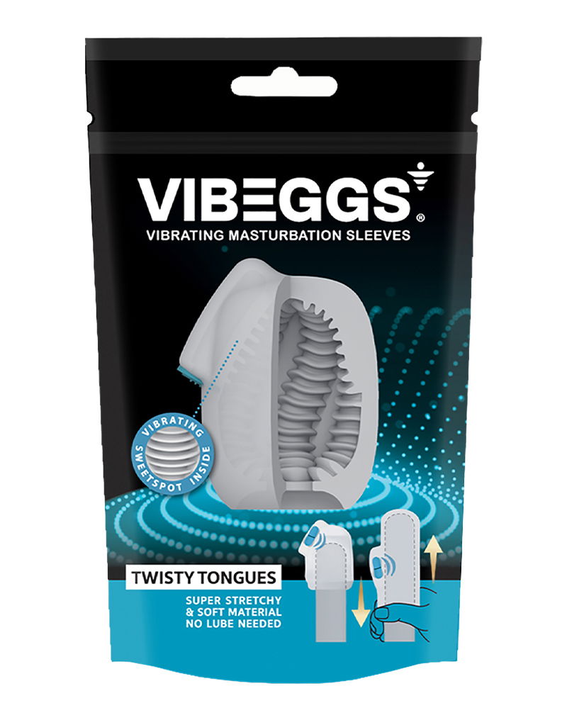 VIBEGGS - Twisty Tongues - Vibrerende Masturbatie Sleeve èn Vinger Vibrator - Wit-laced-up.nl
