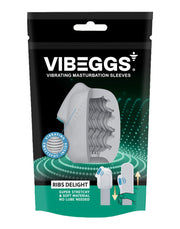 VIBEGGS - Ribs Delight - Vibrerende Masturbatie Sleeve èn Vinger Vibrator - Wit-laced-up.nl