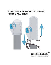 VIBEGGS - Ribs Delight - Vibrerende Masturbatie Sleeve èn Vinger Vibrator - Wit-laced-up.nl