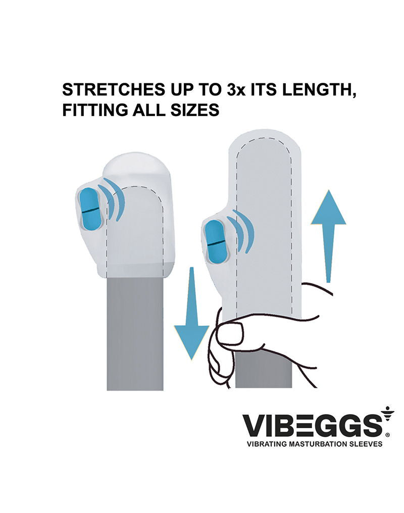 VIBEGGS - Ribs Delight - Vibrerende Masturbatie Sleeve èn Vinger Vibrator - Wit-laced-up.nl