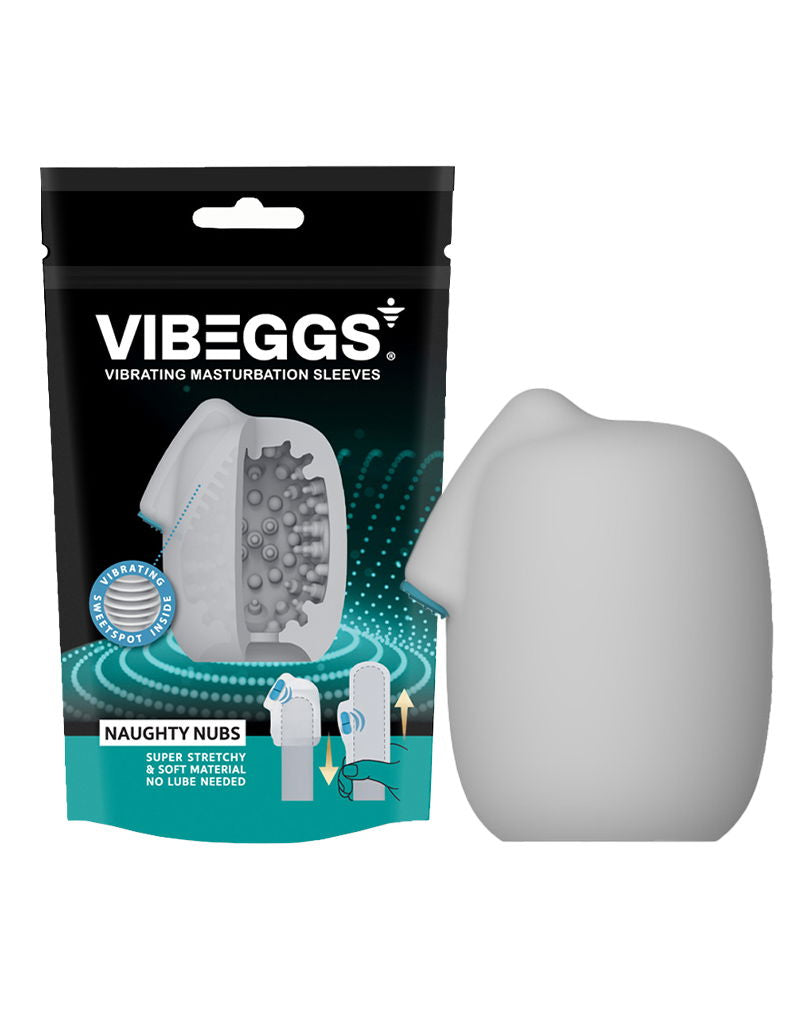 VIBEGGS - Naughty Nubs - Vibrerende Masturbatie Sleeve èn Vinger Vibrator - Wit-laced-up.nl