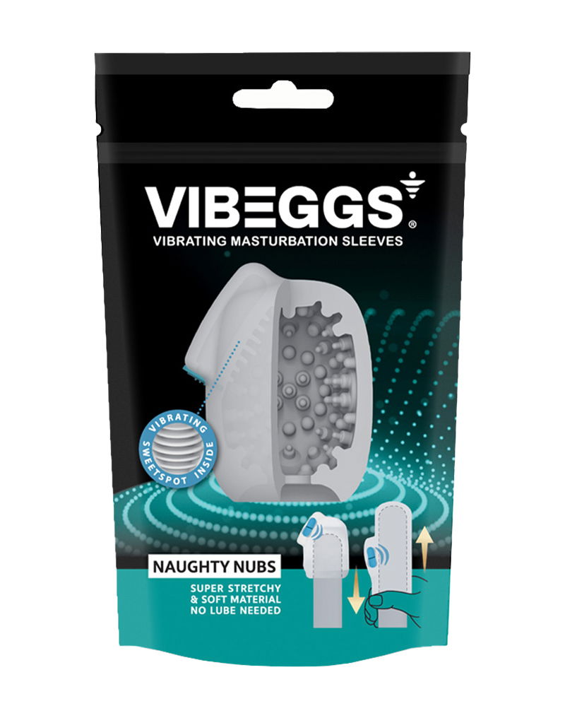 VIBEGGS - Naughty Nubs - Vibrerende Masturbatie Sleeve èn Vinger Vibrator - Wit-laced-up.nl