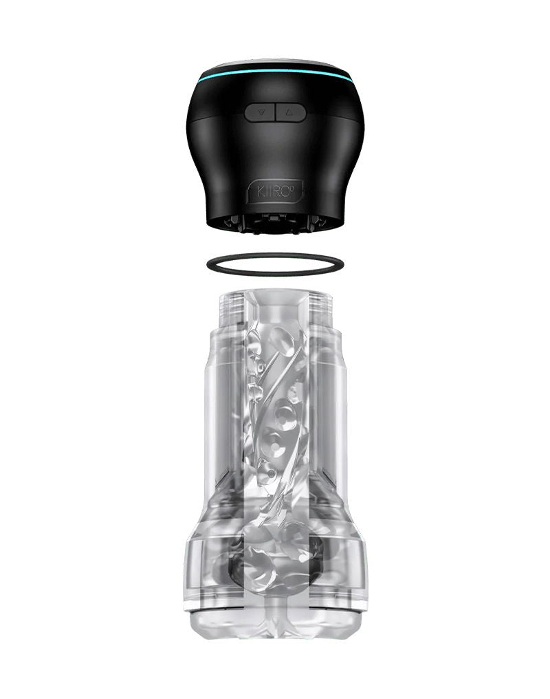 Kiiroo - Feel Pocket Stroker Crystal en Powerblow Combo - Zwart/Transparant-laced-up.nl
