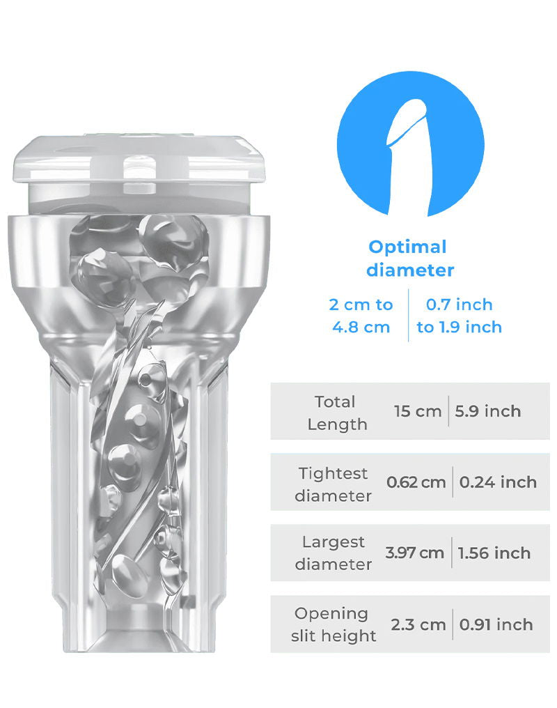Kiiroo - Feel Pocket Stroker Crystal en Powerblow Combo - Zwart/Transparant-laced-up.nl