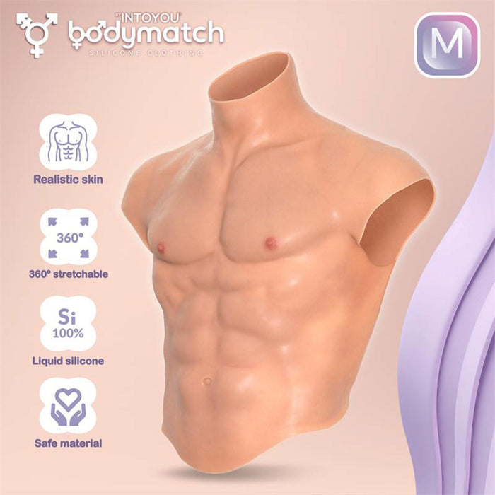 Bodymatch - Boomax - Hyperrealistisch Siliconen Mannelijk Bovenlichaam - Lichte Huidskleur-laced-up.nl