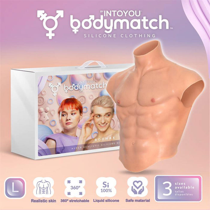 Bodymatch - Boomax - Hyperrealistisch Siliconen Mannelijk Bovenlichaam - Lichte Huidskleur-laced-up.nl