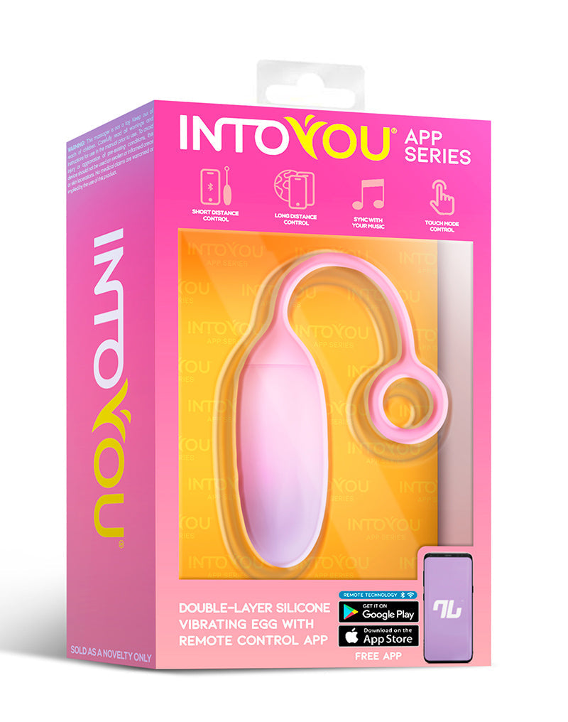 Intoyou - Vibrerend Eitje met App Control - Roze/Blauw-laced-up.nl
