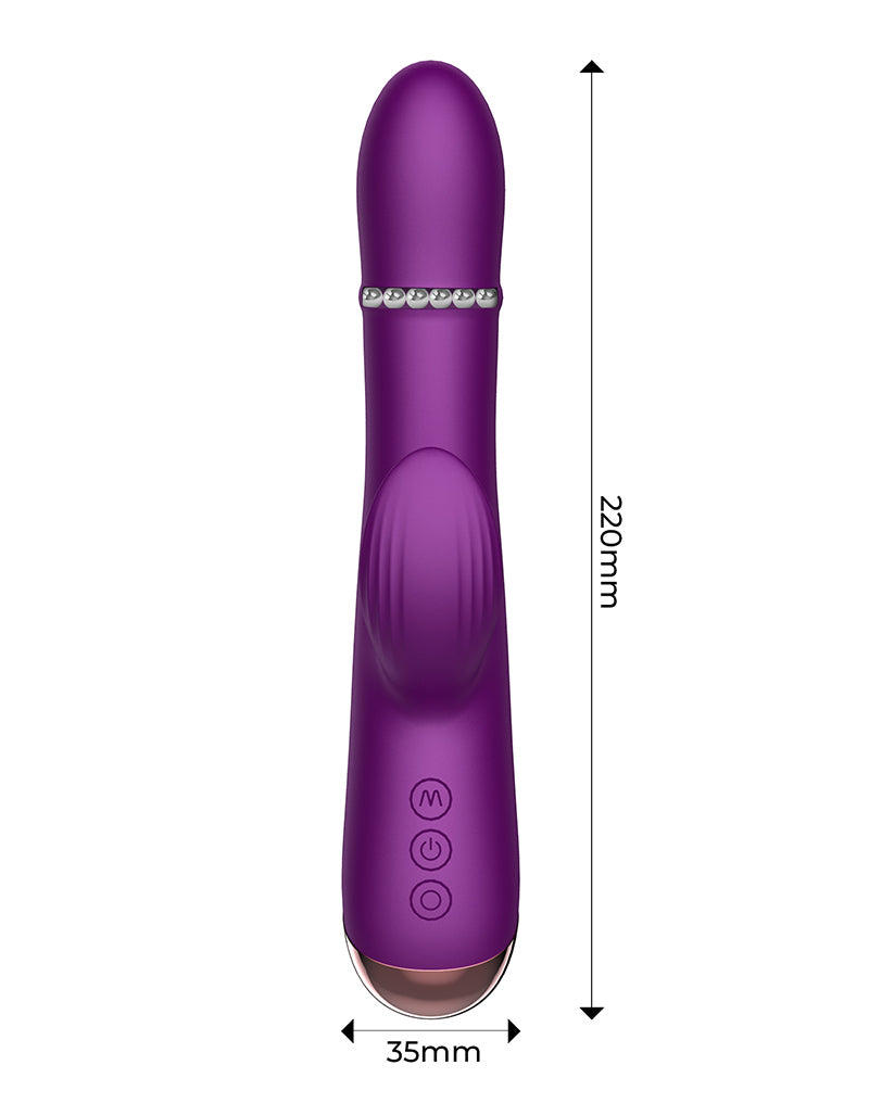 Intoyou - Sendel - Rabbit Vibrator met Bewegende Kralenring en App Control - Paars-laced-up.nl