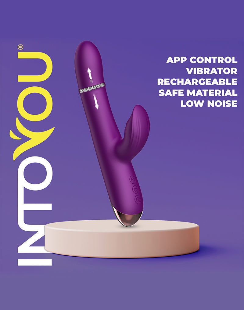 Intoyou - Sendel - Rabbit Vibrator met Bewegende Kralenring en App Control - Paars-laced-up.nl