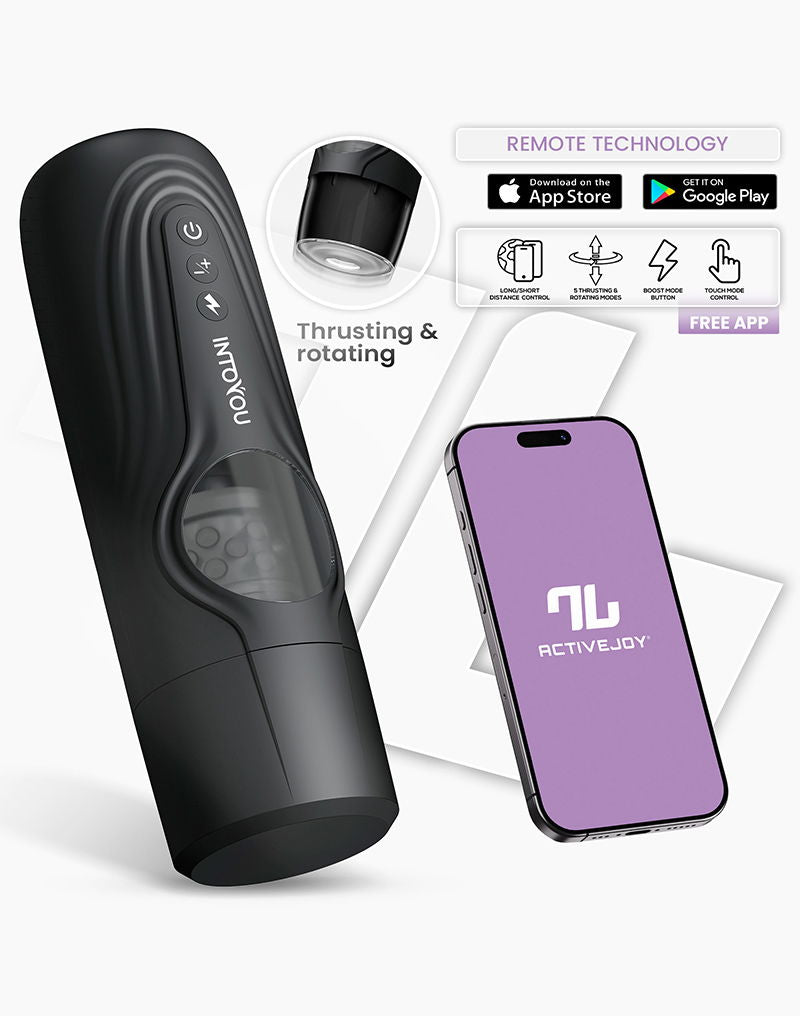 IY - Egor - App Bediende Masturbator met Trusting & Rotatie – Zwart-laced-up.nl