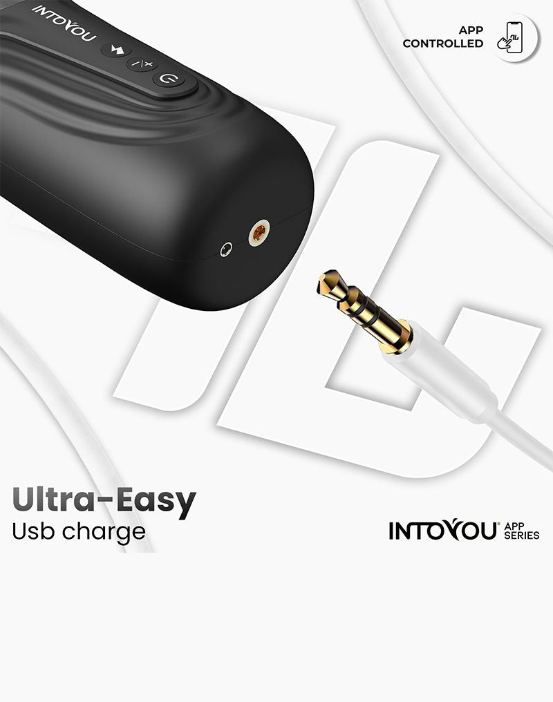 IY - Egor - App Bediende Masturbator met Trusting & Rotatie – Zwart-laced-up.nl