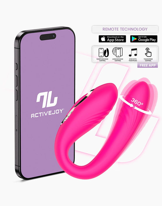 IY - Couty - Koppelvibrator met 360° Oscillatie en App-bediening – Roze-Erotiekvoordeel.nl