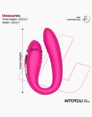 IY - Couty - Koppelvibrator met 360° Oscillatie en App-bediening – Roze-laced-up.nl
