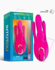 IY - Derek - Clitoris Vibrator - Bewegende Vingers - 3 motoren - App-bediening - Roze-laced-up.nl