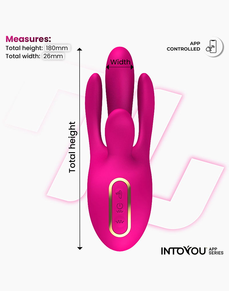 IY - Derek - Clitoris Vibrator - Bewegende Vingers - 3 motoren - App-bediening - Roze-laced-up.nl