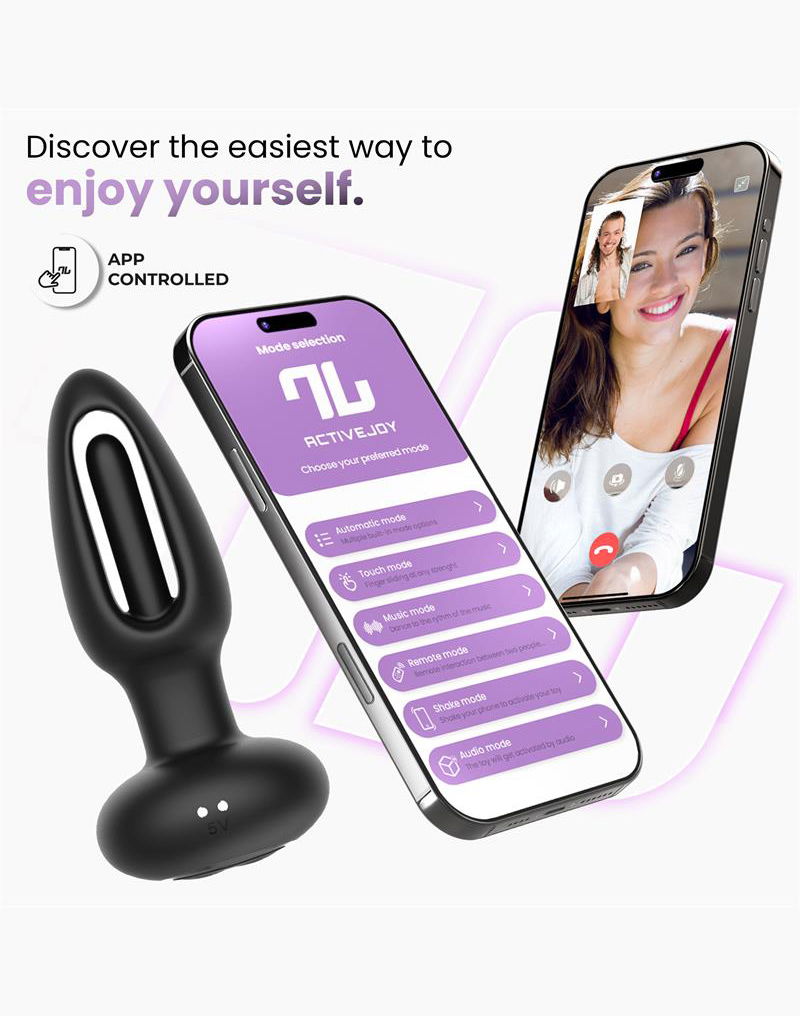 IY Zack - Anal Plug with Moving Tongue - App Controlled - Black