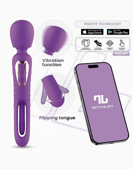 IY Salma - Vibrador de varita con lengua giratoria - Controlado por aplicación - Morado
