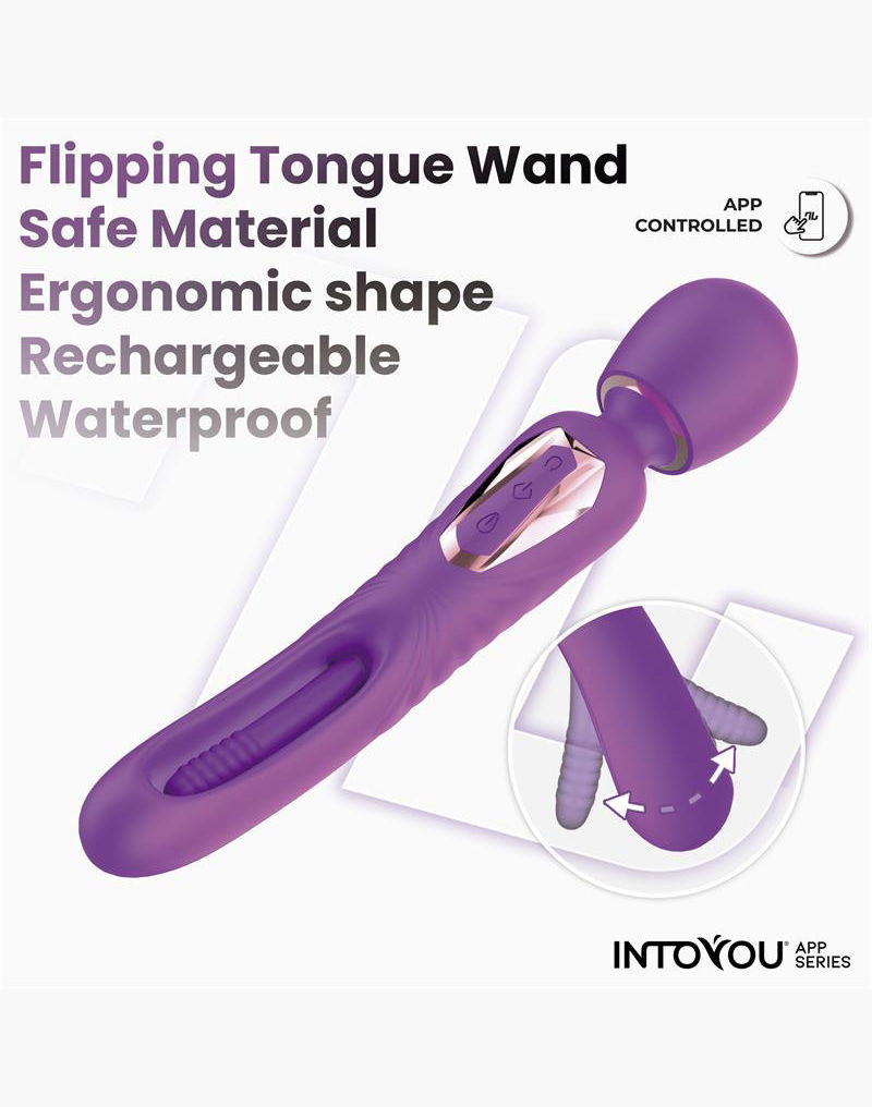 IY Salma - Wand Vibrator with Rotating Tongue - App-Controlled - Purple