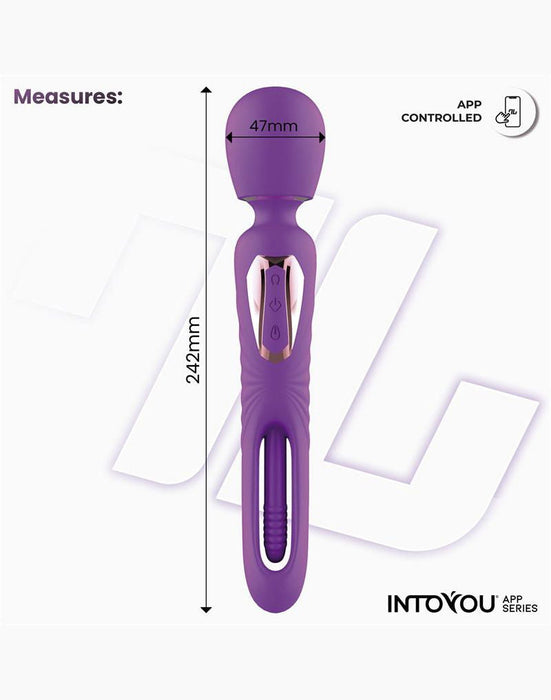 IY Salma - Vibrador de varita con lengua giratoria - Controlado por aplicación - Morado