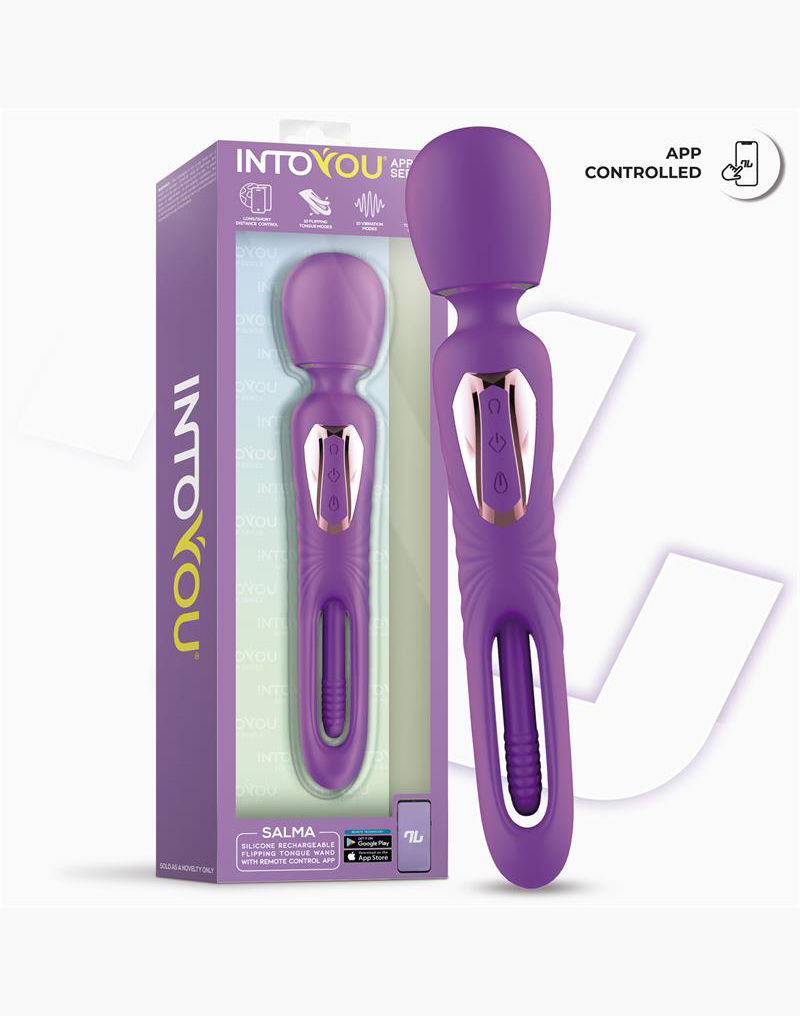 IY Salma - Wand Vibrator with Rotating Tongue - App-Controlled - Purple