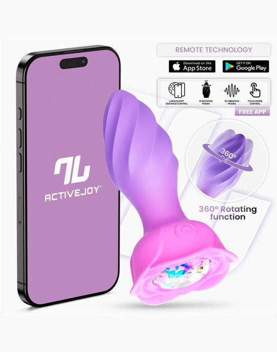 IY Moxy - Plug anal Plug anal giratorio 360º - Control mediante aplicación - Lila