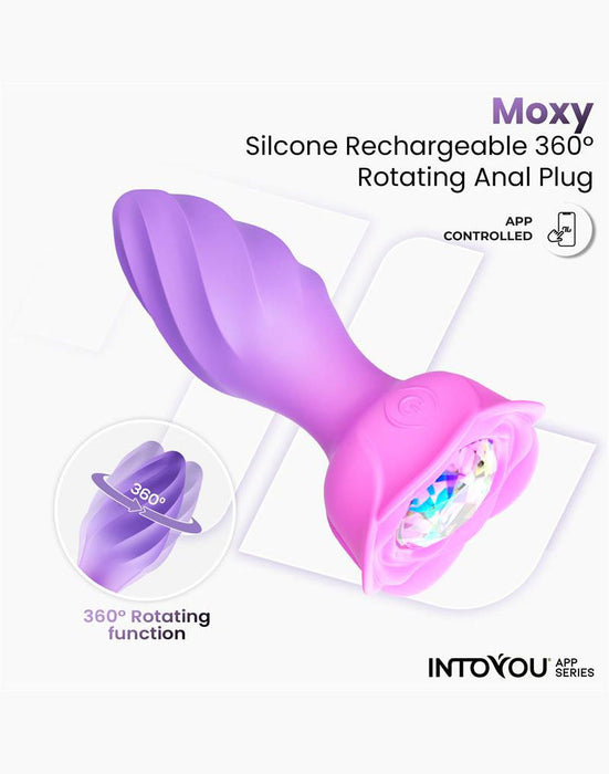 IY Moxy - Plug anal Plug anal giratorio 360º - Control mediante aplicación - Lila