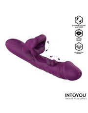 IY - Bella - Triple Motor Vibrator met Dubbel Kietelend Balletje en Likkende Tong - Paars-laced-up.nl