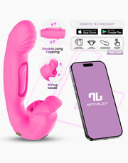IY - Bimby - Knabbelende en Dubbel Tapping Vibrator - App Control - Roze-laced-up.nl