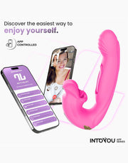 IY - Bimby - Knabbelende en Dubbel Tapping Vibrator - App Control - Roze-laced-up.nl