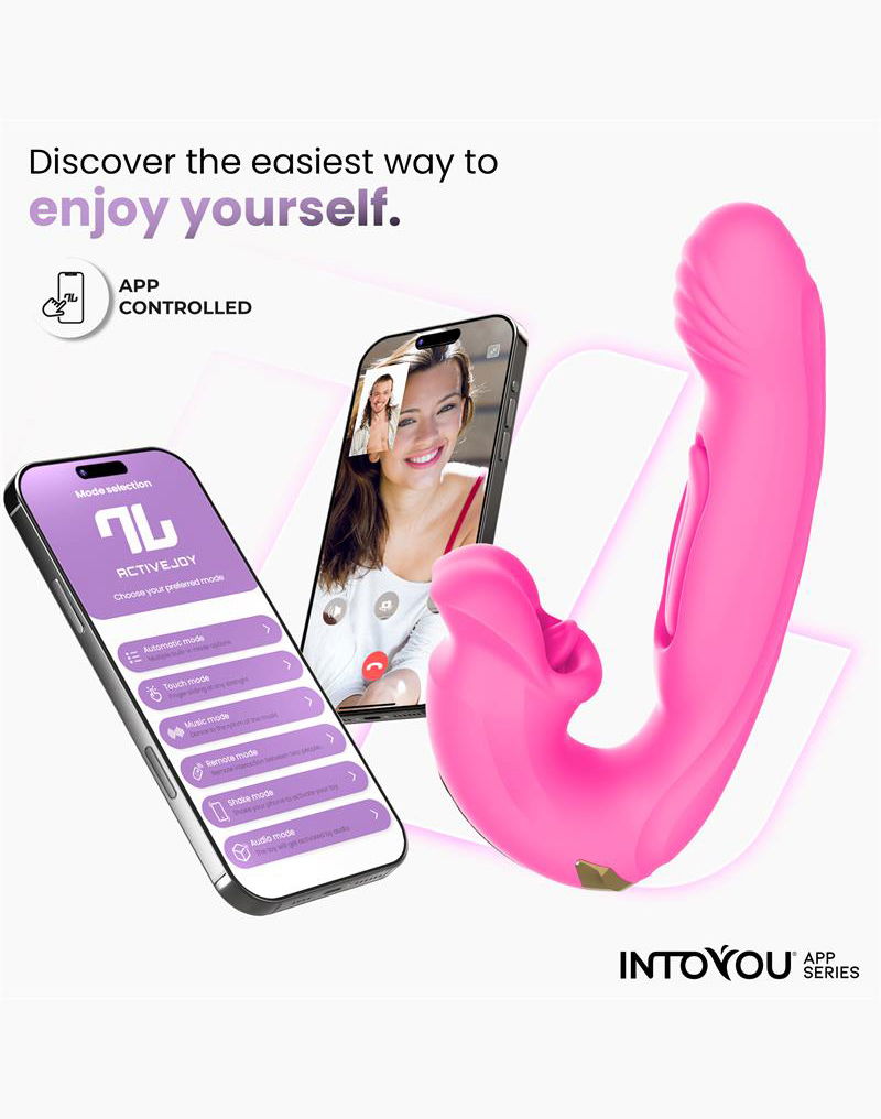 IY - Bimby - Knabbelende en Dubbel Tapping Vibrator - App Control - Roze-laced-up.nl