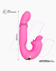 IY - Bimby - Knabbelende en Dubbel Tapping Vibrator - App Control - Roze-laced-up.nl