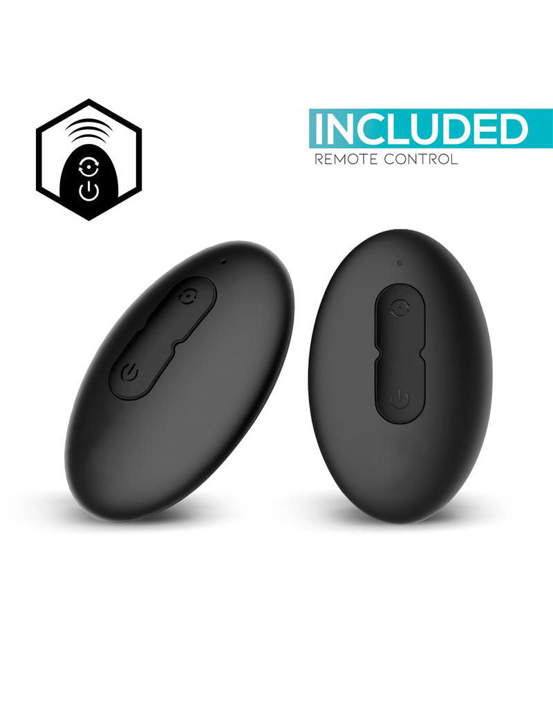 IY Sasha - Vibrerende Buttplug met Bewegend Tongetje en Afstandsbediening - Zwart-laced-up.nl