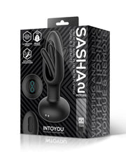 IY Sasha - Vibrerende Buttplug met Bewegend Tongetje en Afstandsbediening - Zwart-laced-up.nl