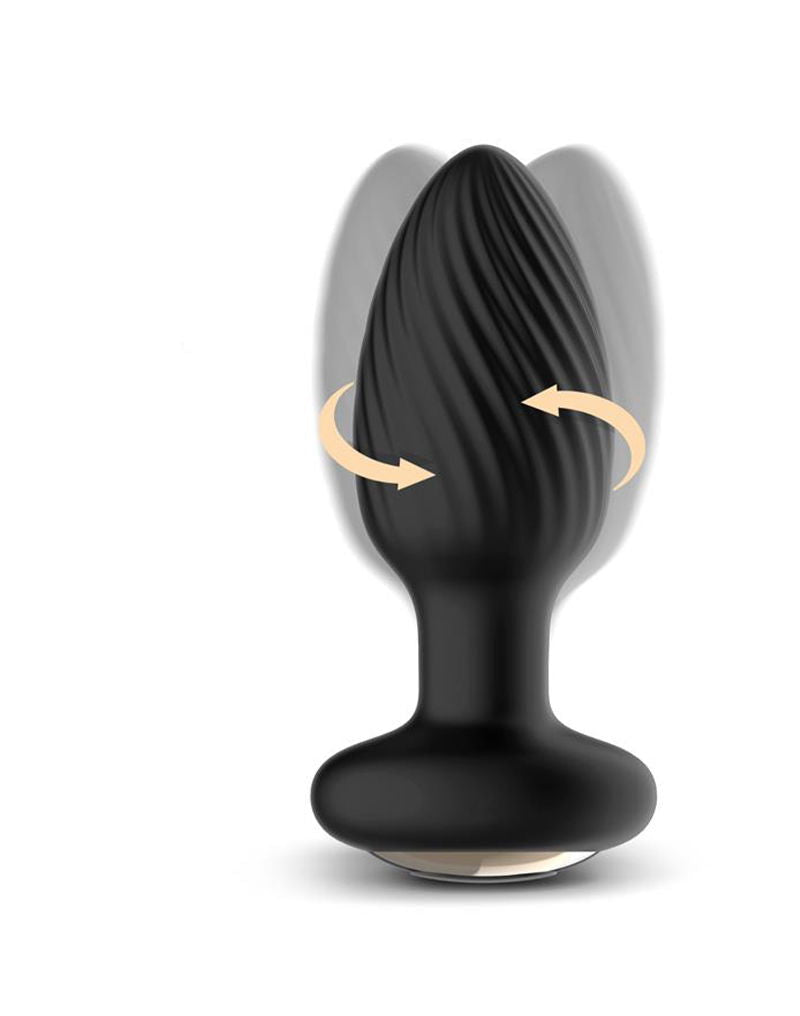 IY Drago - Vibrerende Buttplug - 360° Twister Beweging met Afstandsbediening - Zwart-laced-up.nl