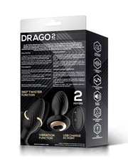 IY Drago - Vibrerende Buttplug - 360° Twister Beweging met Afstandsbediening - Zwart-laced-up.nl