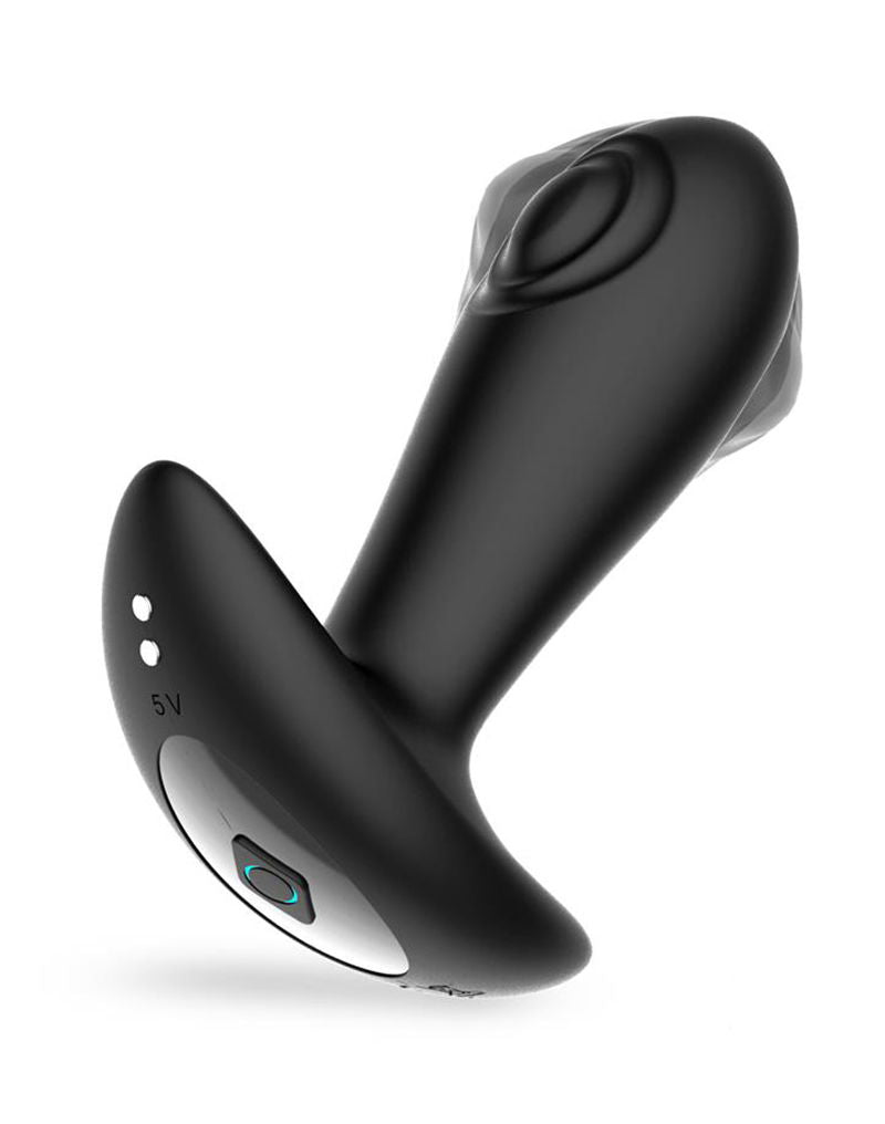 IY Milton - Vibrerende Buttplug met Dubbele Klopfunctie en Afstandsbediening - Zwart-laced-up.nl