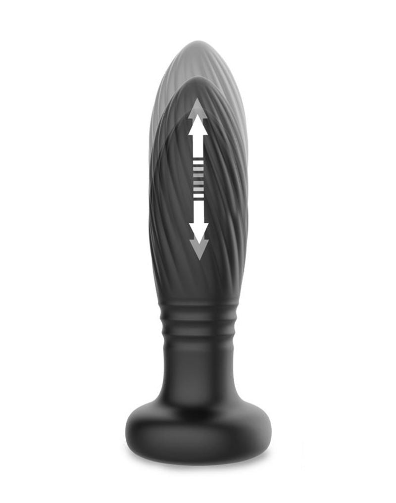 IY Tainy - Stotende Buttplug met Ledverlichting en Afstandsbediening - Zwart-laced-up.nl