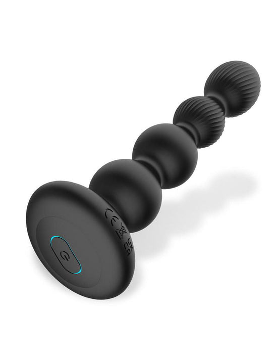 IY Mouve - Roterende en Vibrerende Geribbelde Buttplug met Afstandsbediening - 2 motoren - Zwart-Erotiekvoordeel.nl