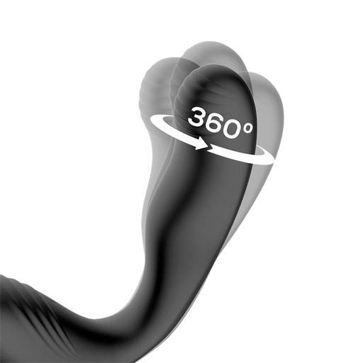 IY - Bruce - Prostaatmassager 360° - Met dubbele penisring - Zwart-Erotiekvoordeel.nl