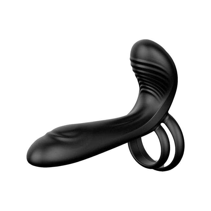 IY – Synkox – Vibrerende Penisverlenger met Afstandsbediening – Zwart-Erotiekvoordeel.nl