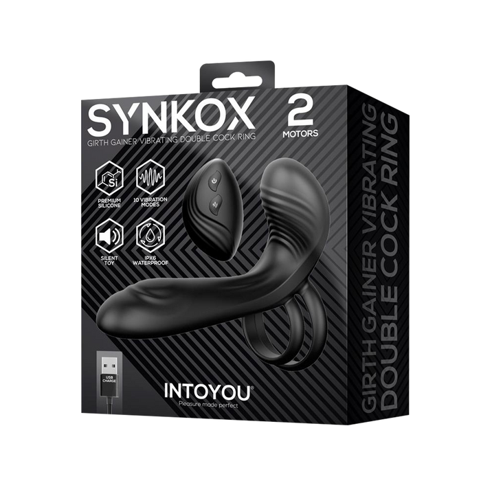 IY – Synkox – Vibrerende Penisverlenger met Afstandsbediening – Zwart-Erotiekvoordeel.nl