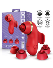 IY - Beeny - Multifunctionele vibrator - Met 4 Opzetstukjes - Rood-Erotiekvoordeel.nl