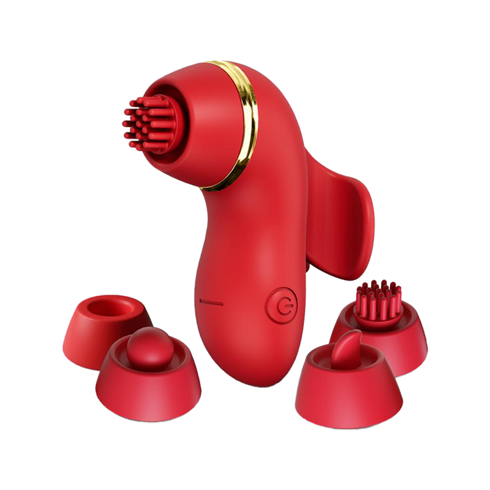 IY- Beeny - Multifunctionele vibrator - Met 4 Opzetstukjes - Rood-Erotiekvoordeel.nl