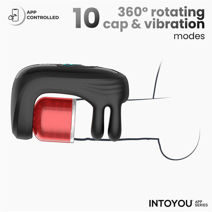 IY - Torky - Compressing Rotating Masturbator with App Control - Zwart-Erotiekvoordeel.nl