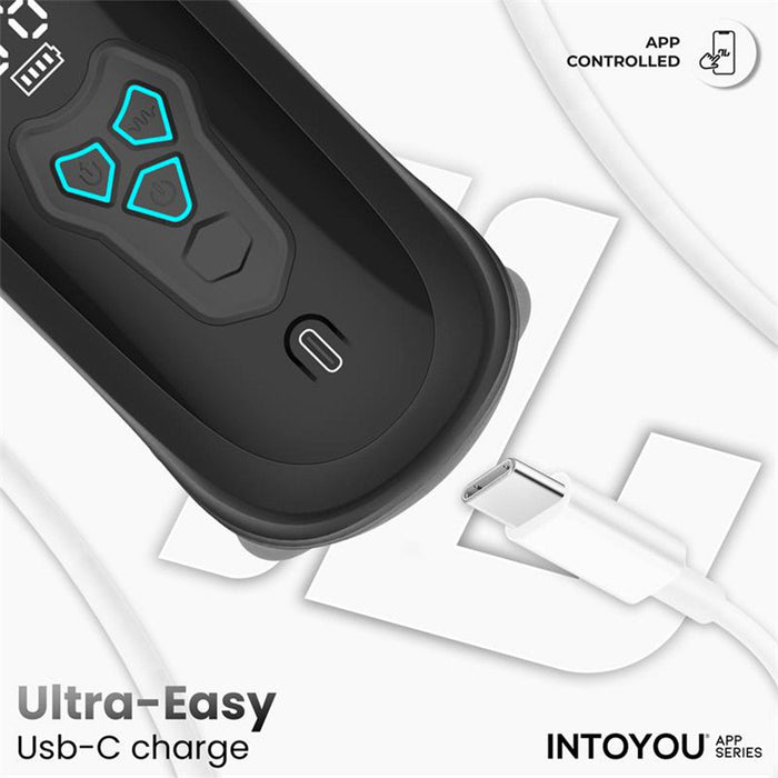 IY - Torky - Compressing Rotating Masturbator with App Control - Zwart-Erotiekvoordeel.nl