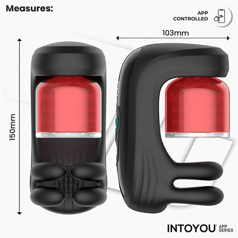 IY - Torky - Compressing Rotating Masturbator with App Control - Zwart-Erotiekvoordeel.nl